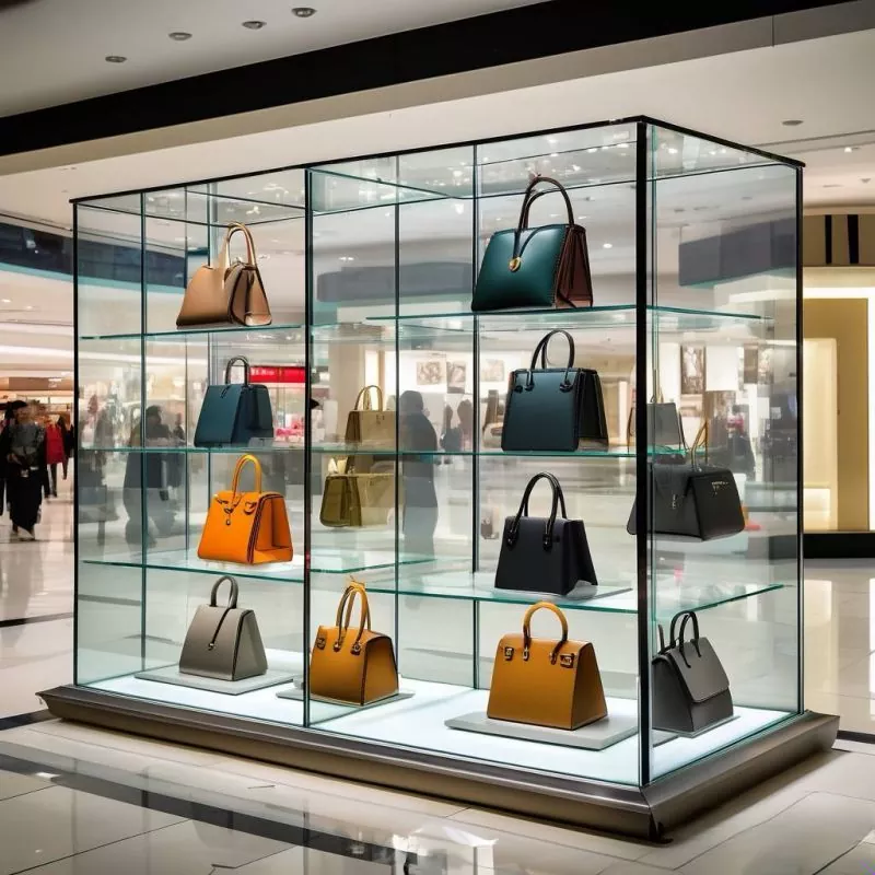 Glass Handbag Display Showcase