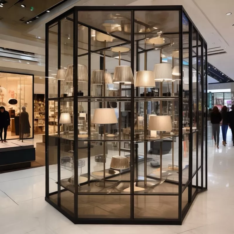 Iron Wall-mounted Lighting Display Cabinet