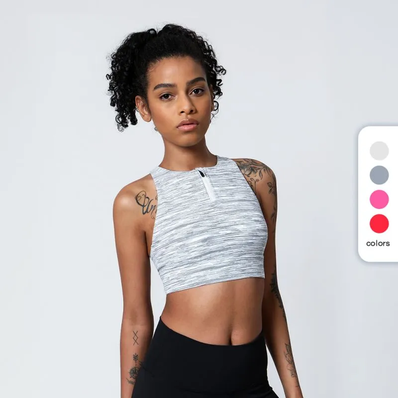 Crossed Shoulder Straps Sports Bra