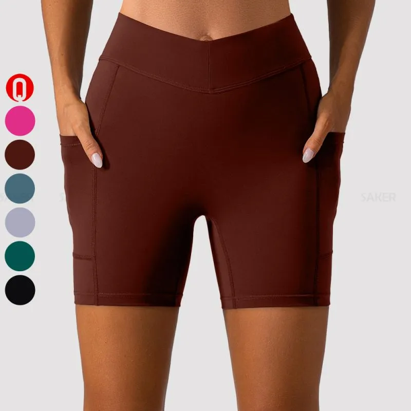 Side Pocket Yoga Shorts For Women