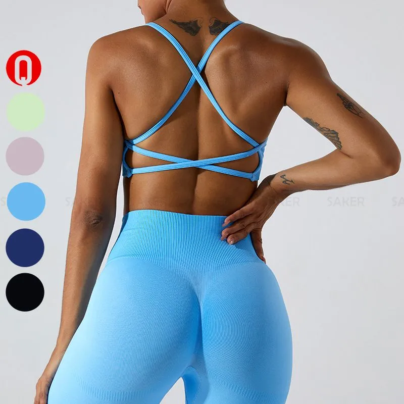 Strappy Shockproof Yoga Bra