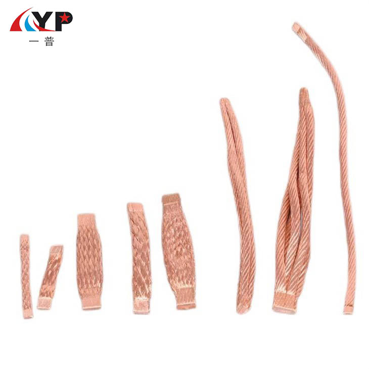 Enlace trenzado de cobre flexible con áreas de contacto soldadas