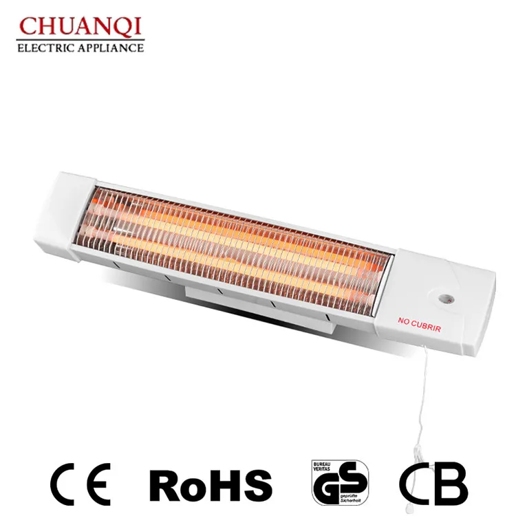 1200W 2 Tubes Quartz Wall Mount Heater na May Pull Cord Switch