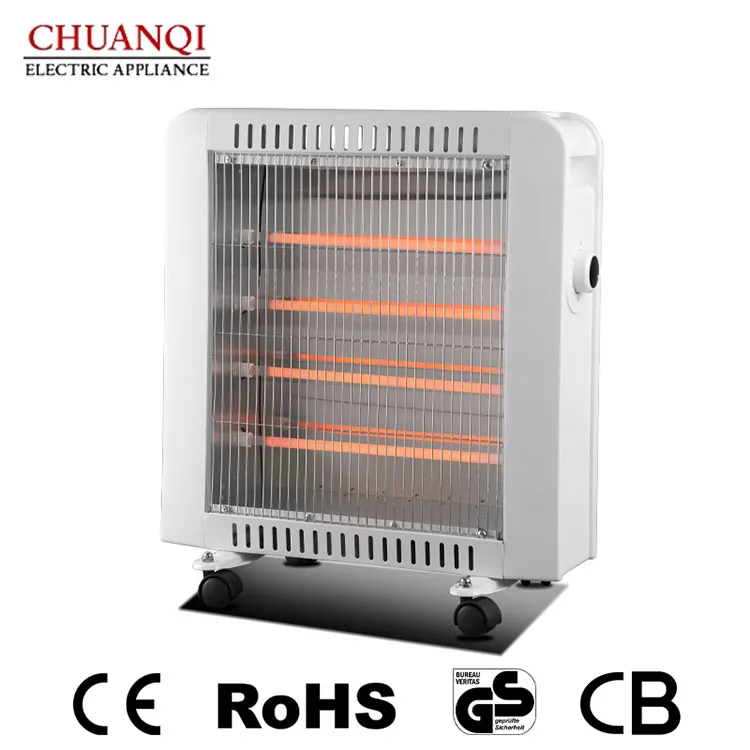 1600W 4 Tubes Quartz Heater With Castors New Model