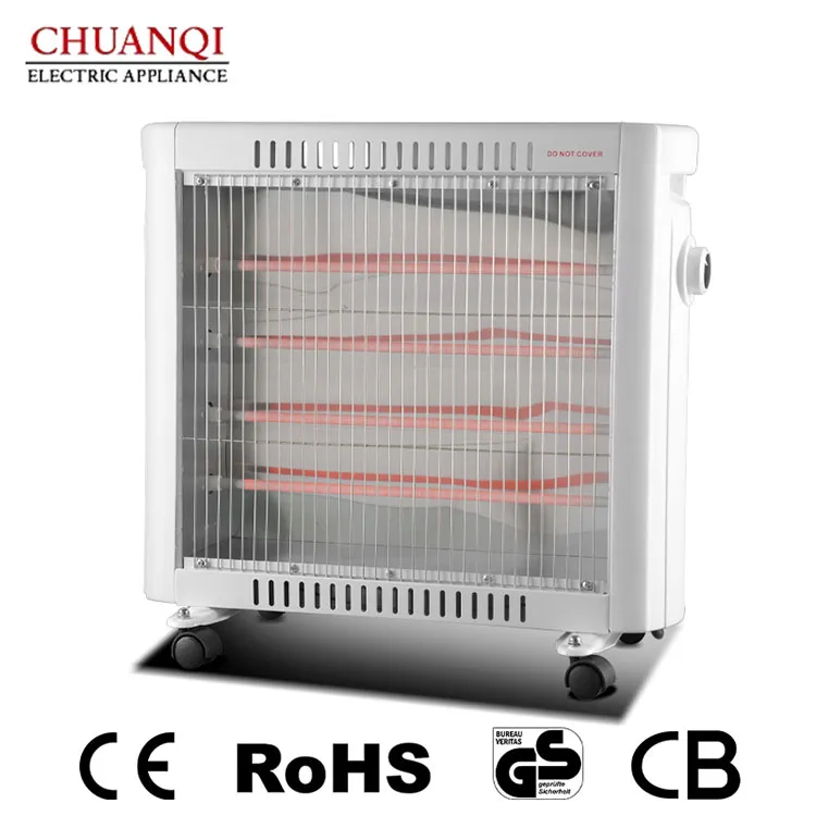 1600W 4 Tubes Quartz Heater With Castors