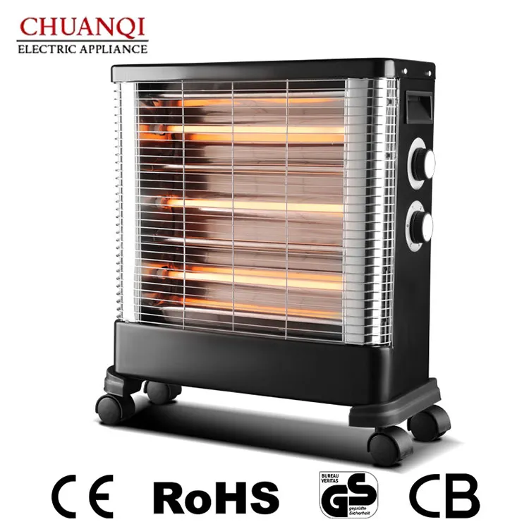 Riscaldatore al quarzo da 2400 W a 4 tubi con termostato