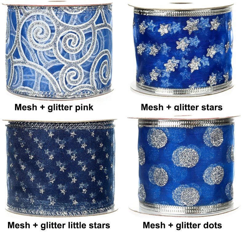 glitter mesh ribbon