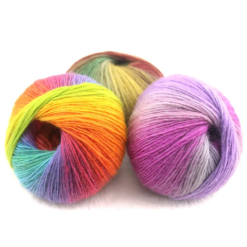Rainbow Wool Knitting Yarn