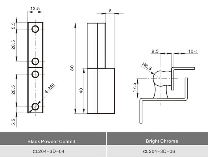 Zinc Alloy External Lift Off Corner Hinge