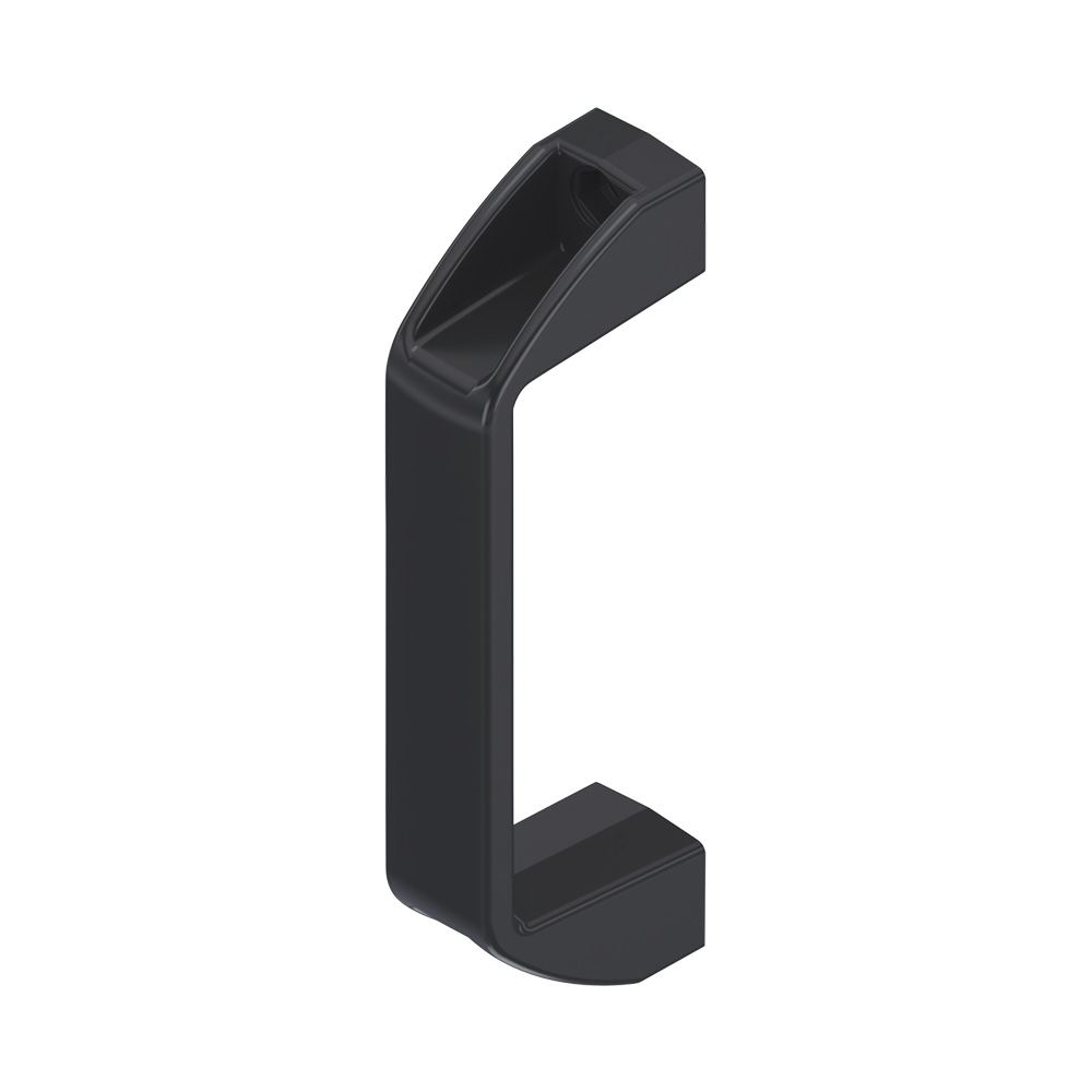 Czarny plastikowy uchwyt w kształcie litery U
