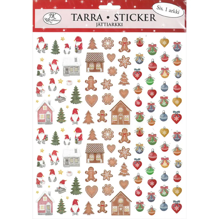 Christmas Gingerbread man Paper Glitter Sticker