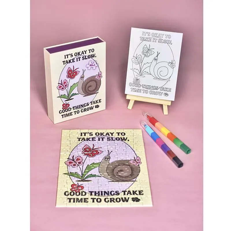 Paper Puzzles With Coloring Set