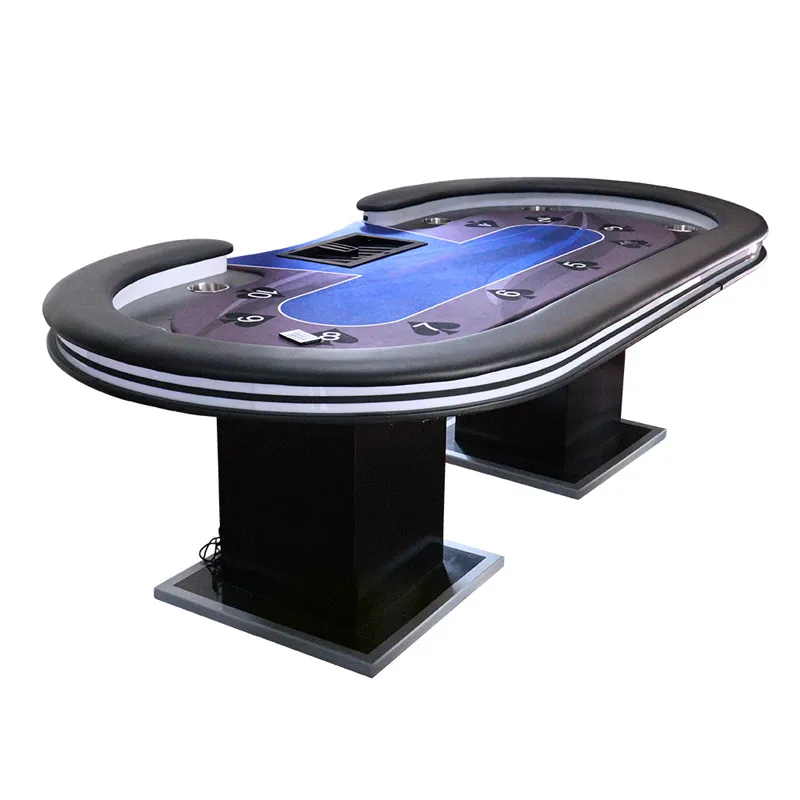 Table de jeu de poker Casino 8 à 10 places avec bande LED