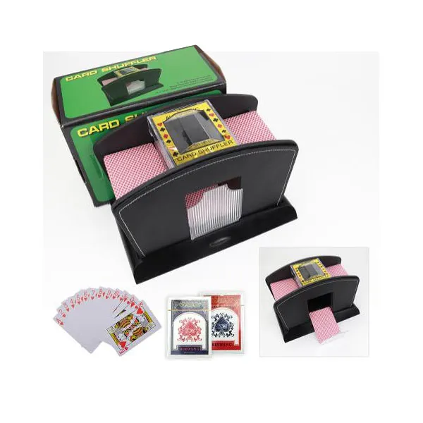 Casino-Zubehör Leder-Mischmaschine mit vier Decks