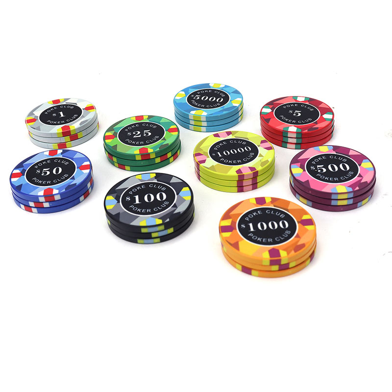 Ceramic Poker Chips with Face Value