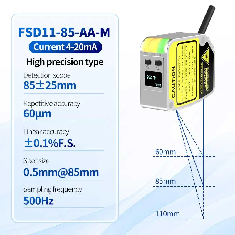 FSD11-85-AA-M เลเซอร์ดิสเพลสเมนต์เซนเซอร์วัดความหนา