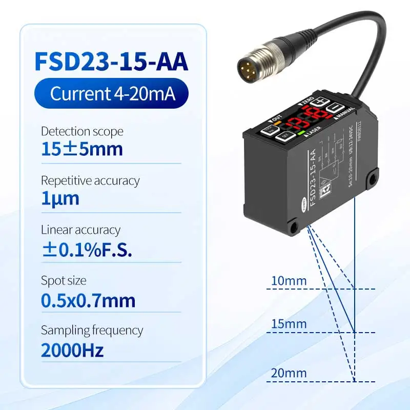 FSD23-15-AA เลเซอร์ดิสเพลสเมนต์เซนเซอร์ความแม่นยำสูง