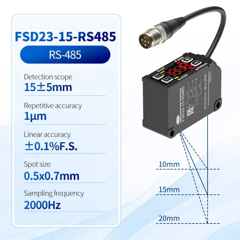 FSD23-15-RS485 Laserowy czujnik przemieszczenia o wysokiej precyzji