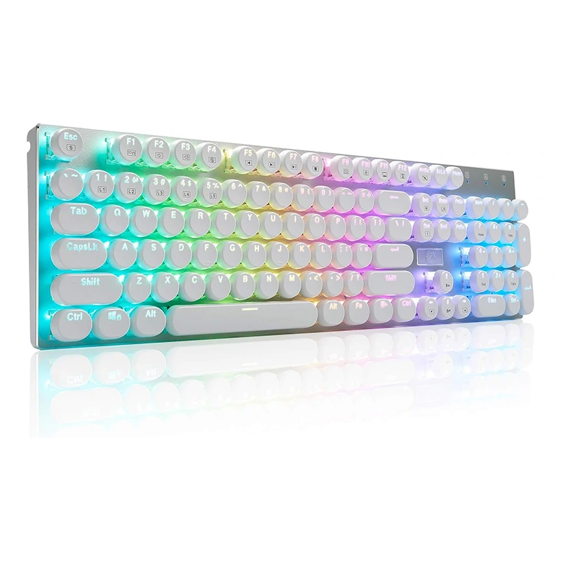 104 Tasten, kabelgebundene Schreibmaschine, mechanische RGB-Tastatur