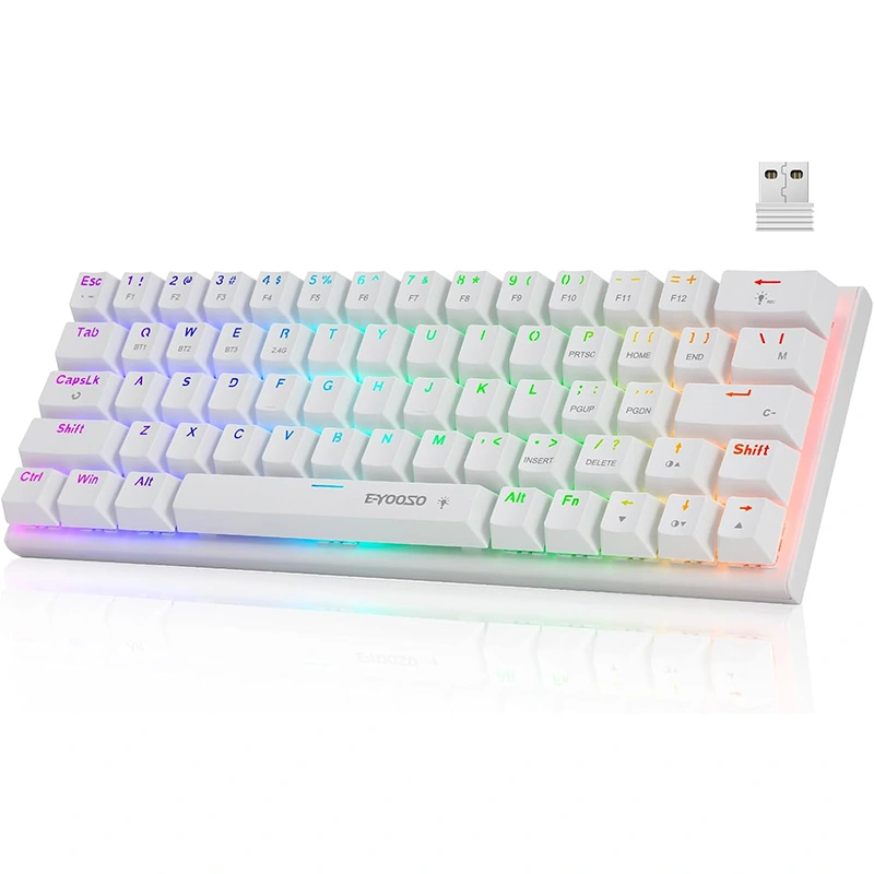 63 RGB-nøgler trådløst BT 2.4GHz type-c Mekanisk Gaming Keyboard