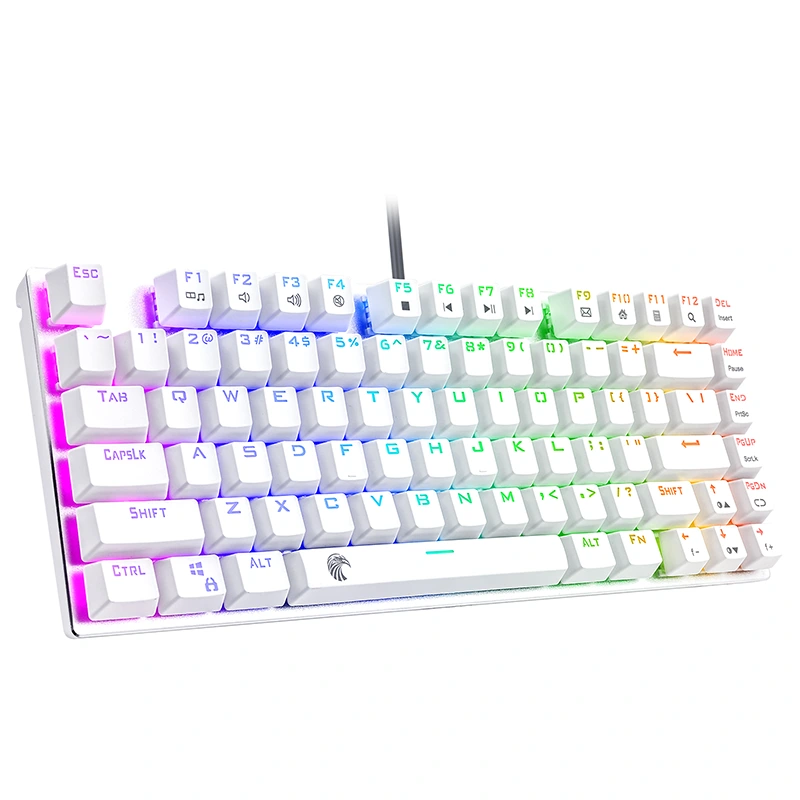 81 Schlësselen RGB mechanesch Gaming Keyboard