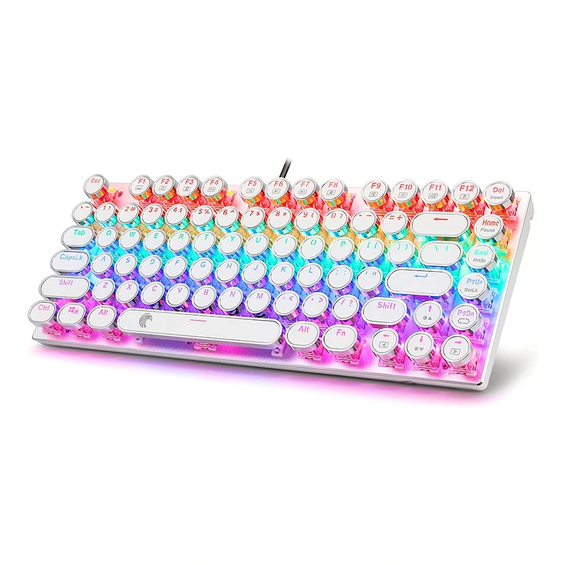 81 Tasten Schreibmaschine mechanische Tastatur Regenbogen