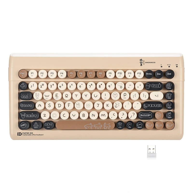 84 Keys Wireless Bluetooth Keyboards 2.4GHz Typewriter