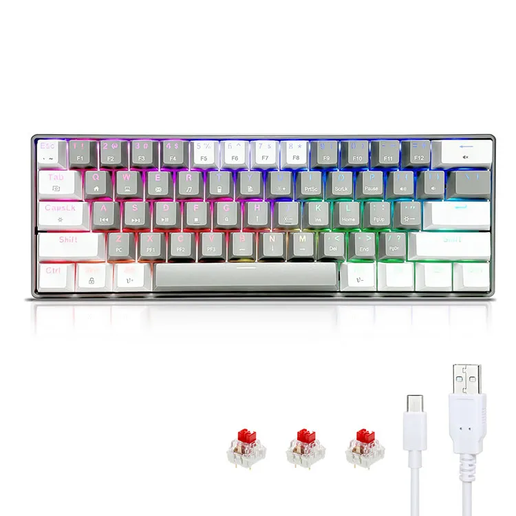 Преносима 60% RGB механична клавиатура за игри