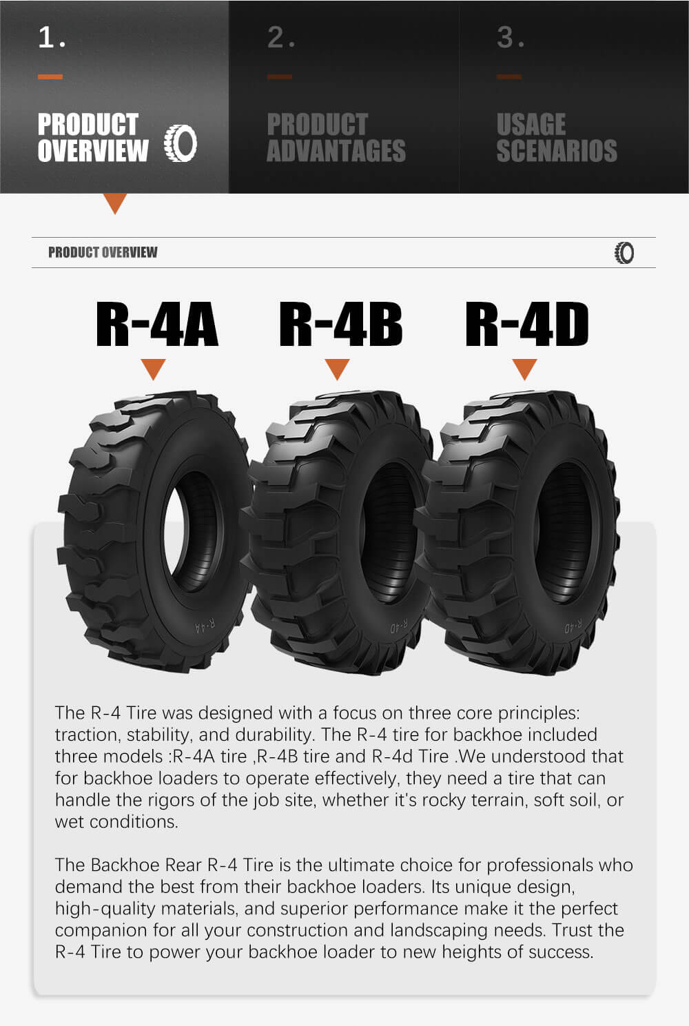 Backhoe Rear R-4 Tire