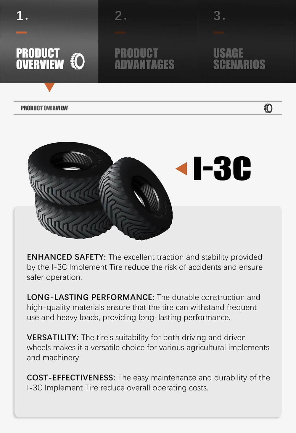 I-3C Implement Driving and Driven Wheel Tire