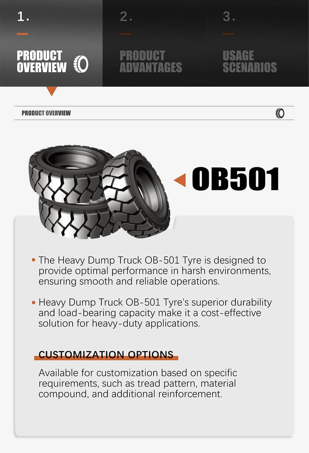 Heavy Dump Truck OB-501 Tyre