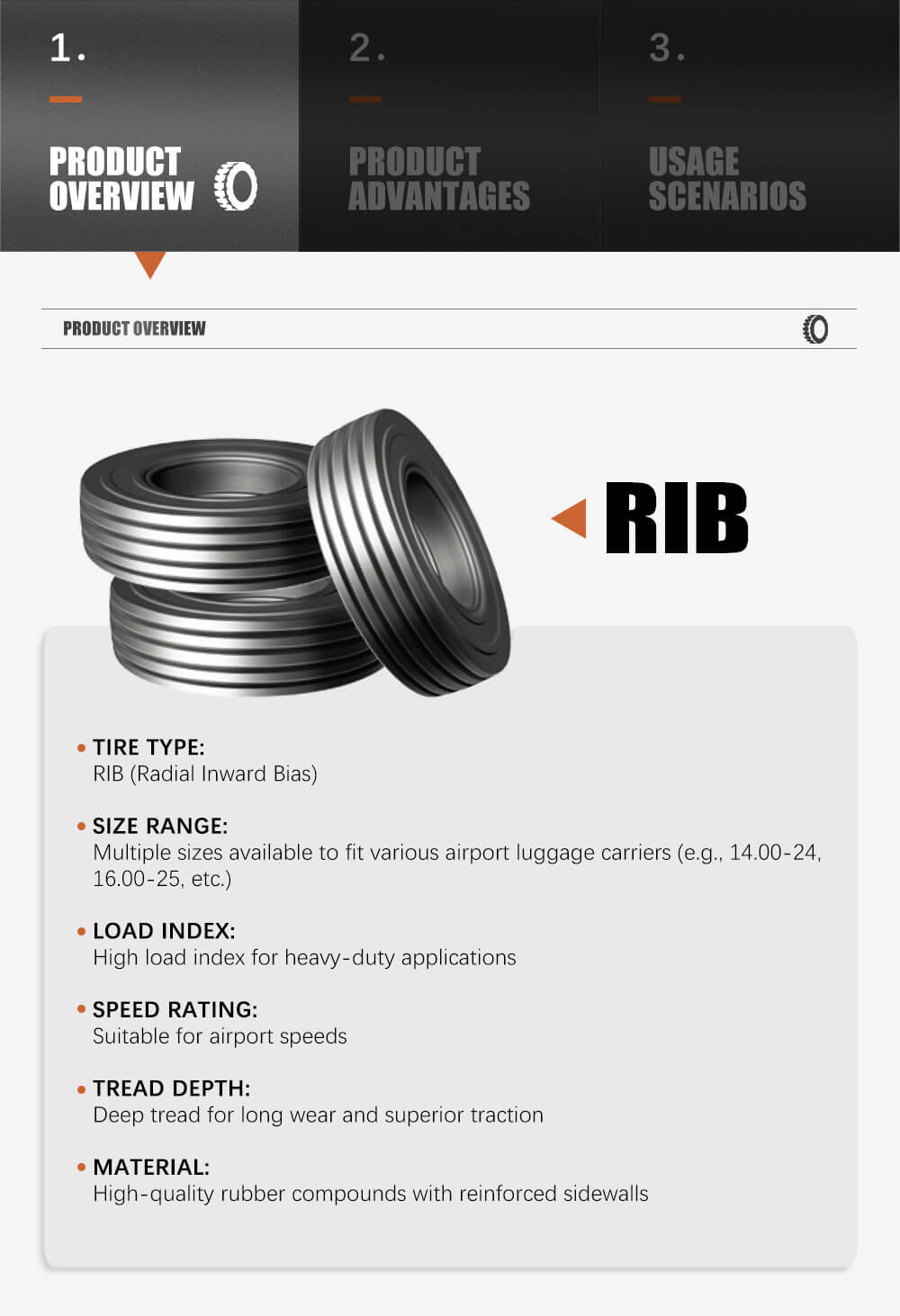 Airport Luggage Carrier RIB Tires