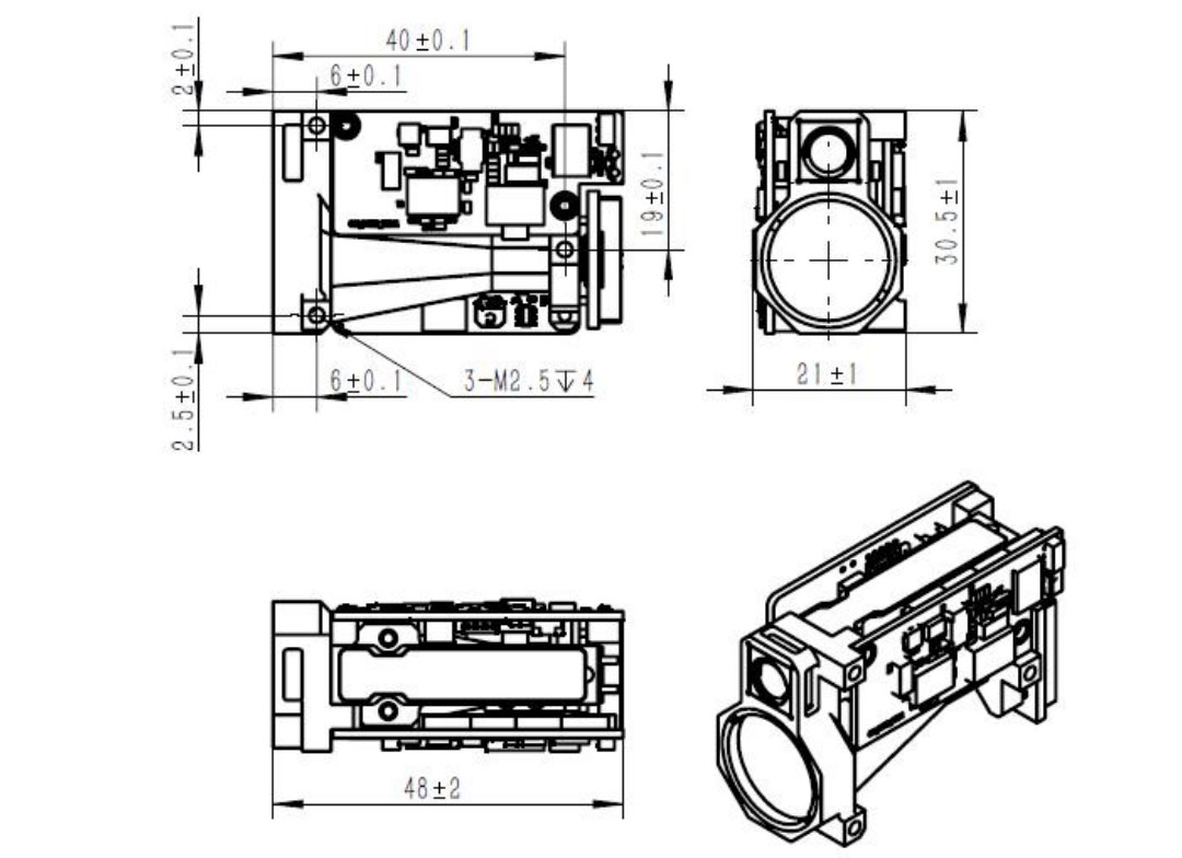 3km Micro Laser Rangefinder Lrf Module