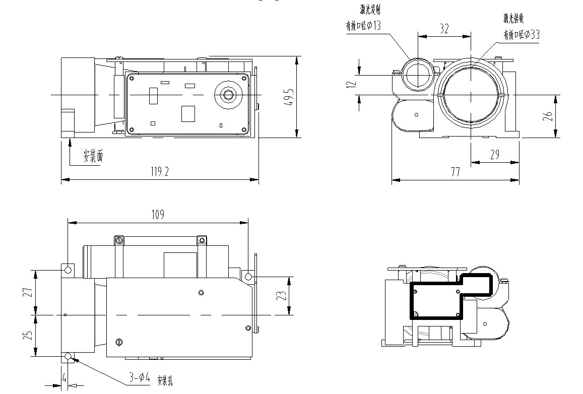 1064nm 10km Laser Rangefinder Module