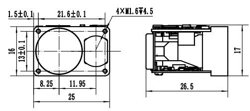 2km Micro Laser Rangefinder Module