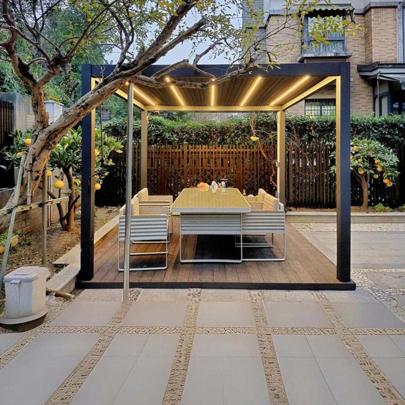 Aluminum Motorized Roof Sun-Resistant Steel Gazebo