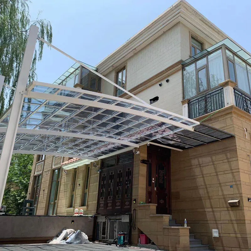 Көлбеу Көлеңке Поликарбонат Carports Автокөлік тенті