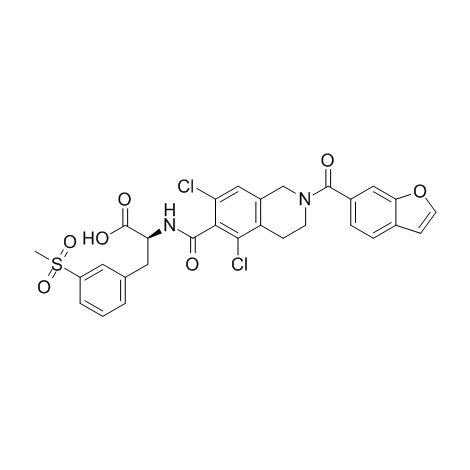 N-[[2-(6-Бензофуранилкарбонил)-5,7-дихлор-1,2,3,4-тетрагидро-6-изохинолинил]карбонил]-3-(метилсульфонил)-L-фенилаланин