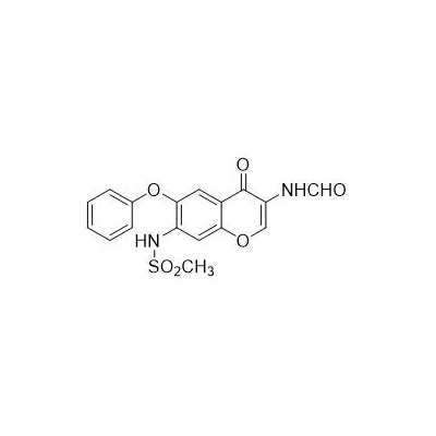 N-(3-formamido-4-okso-6-fenoksi-4H-kromen-7-yyli)metaanisulfonamidi N-[7-(metaanisulfonamido)-4-okso-6-fenoksi-4H-kromen-3-yyli]formamidi