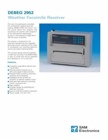 SAM DEBEG 2952 Weather Fax Receiver