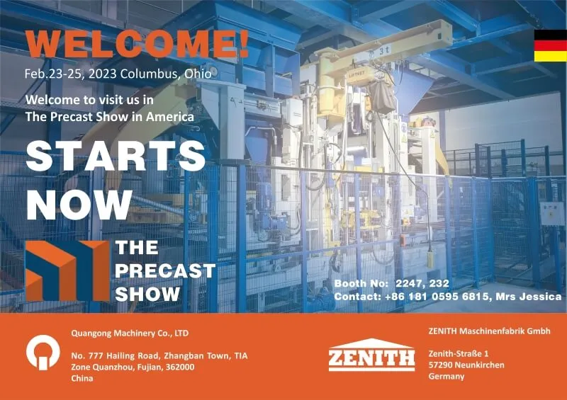 Liity meihin The Precast Show 2023 -QGM-tiilikoneeseen