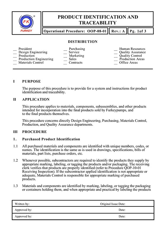 Product Identification and Traceability