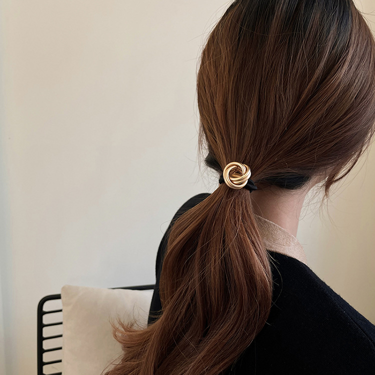 Gold Metal Ponytails Hair Ties