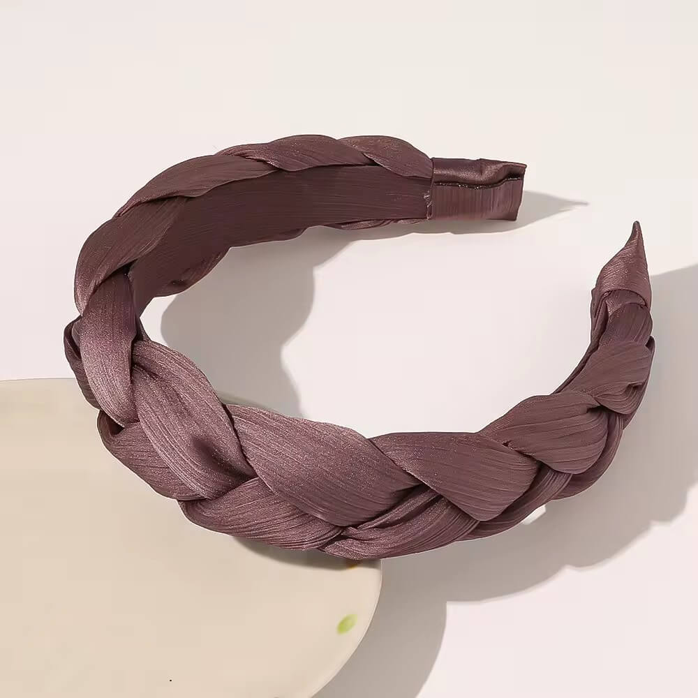 Wide Silk Fabric Braided Headband