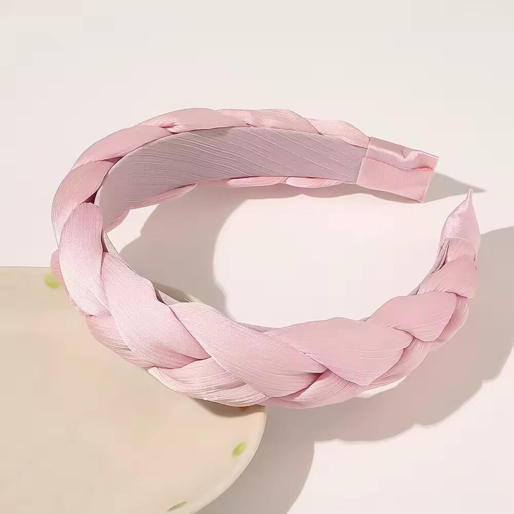 Wide Silk Fabric Braided Headband