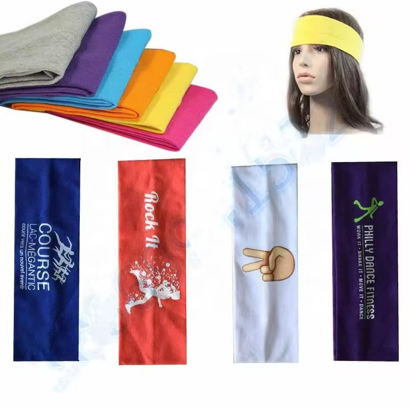 Faixa de cabelo com turbante com logotipo, faixas esportivas para ioga