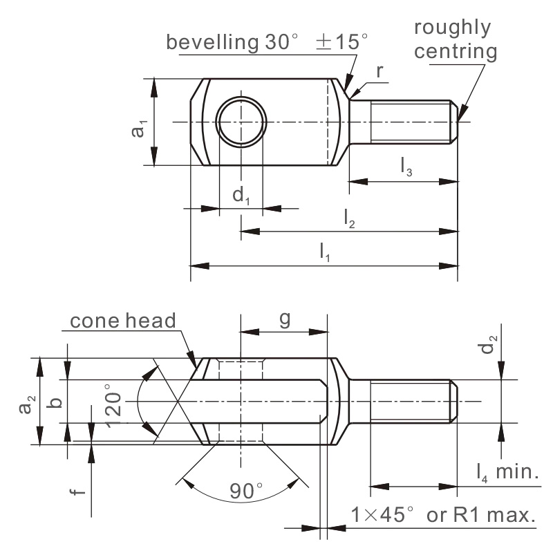 Clevises with Male Thread  DIN71752 DIN ISO8140 CETOP