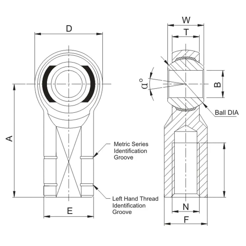 High Loaded Injection Rod Ends PMXF