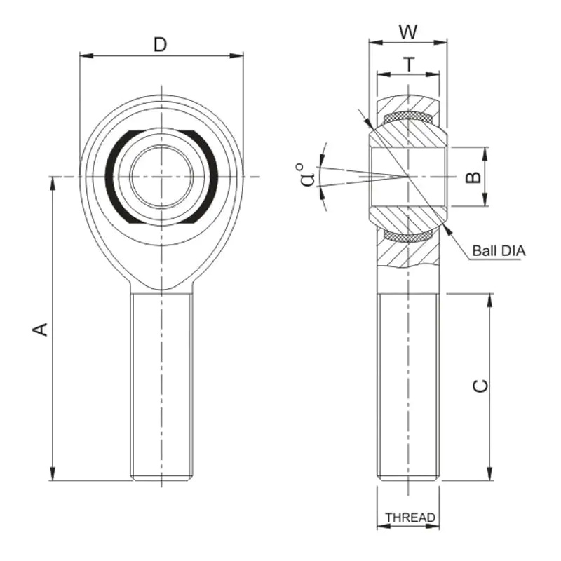 Inch dimensions High Loaded Injection Rod Ends PXM