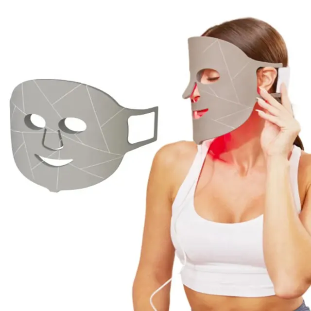 Maschera facciale indossabile per terapia della luce rossa a infrarossi